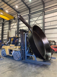 Lodge skillet on forklift